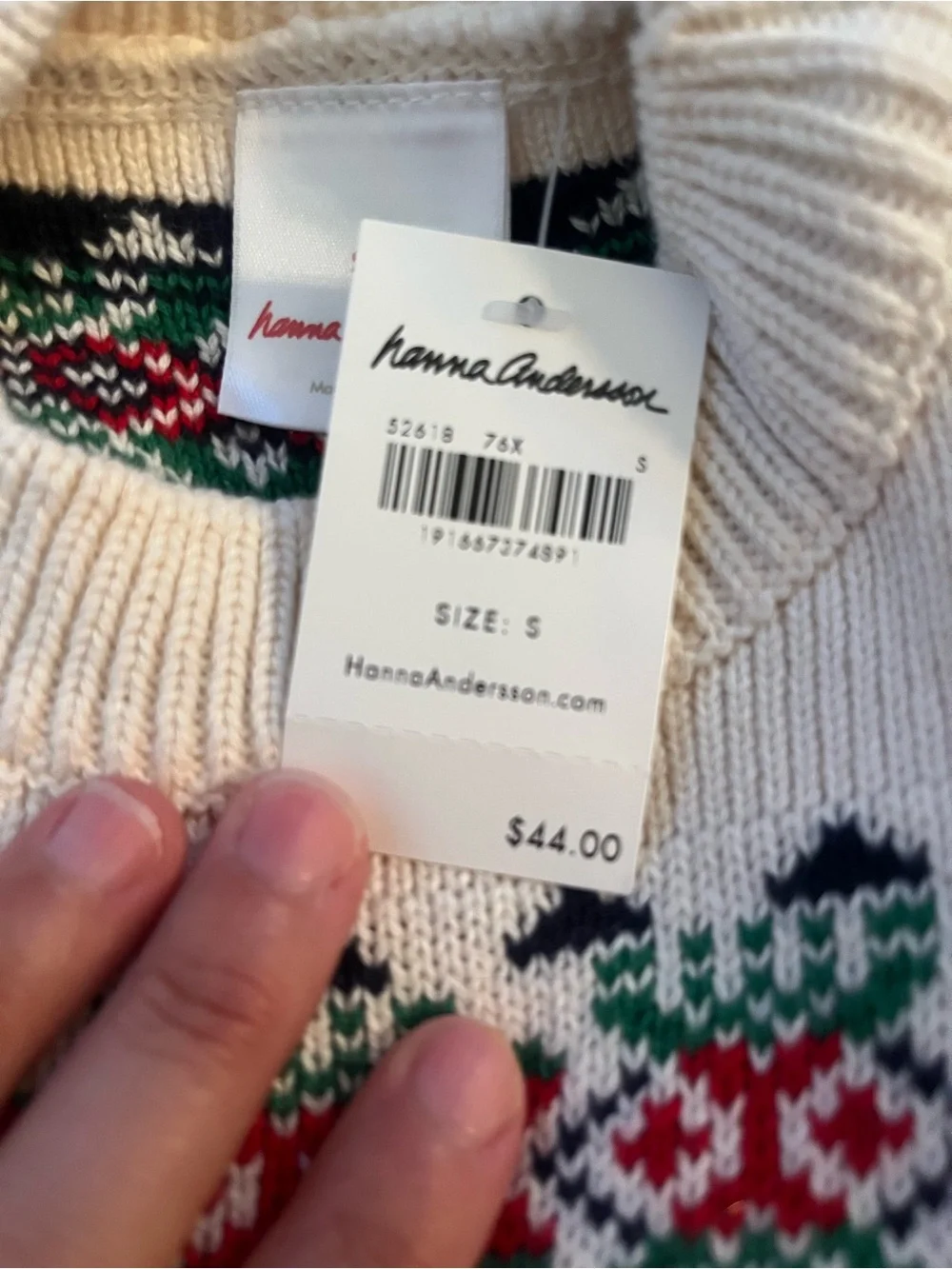 Hanna Andersson Dear Deer Dog Sweater, Size Small